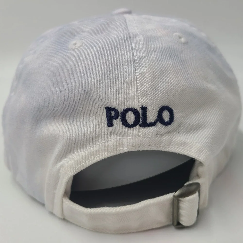 Youth Polo Ralph Lauren Hat Strapback White Blue Tie Dye Pony Logo Size 8-20 Boy